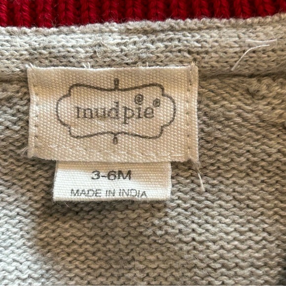 3-6M Mud Pie Christmas Reindeer Cardigan - Picture 4 of 6